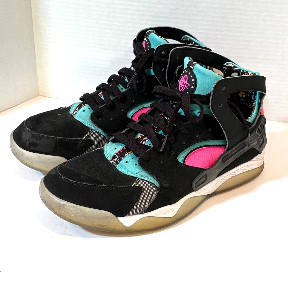 Stylish Black and Pink High-Top Sneakers